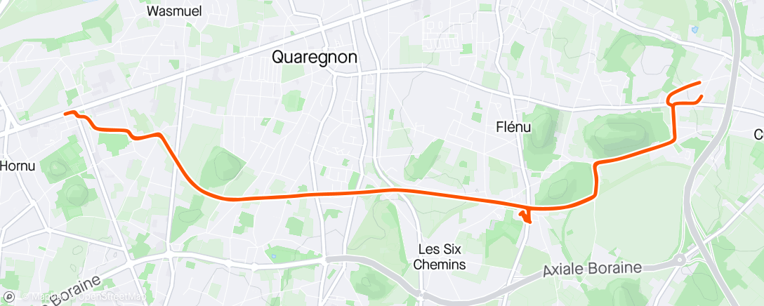 Map of the activity, Evening Ride