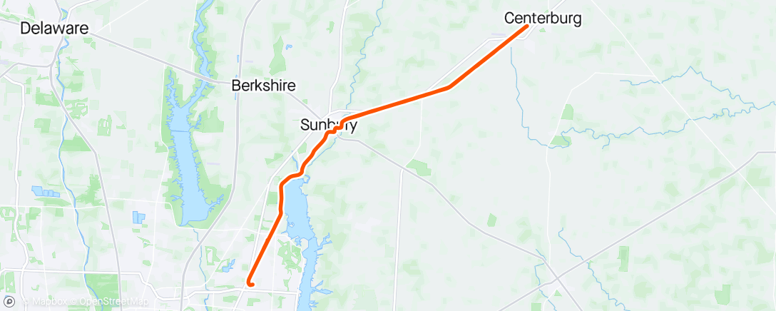 Map of the activity, Buckeye ride