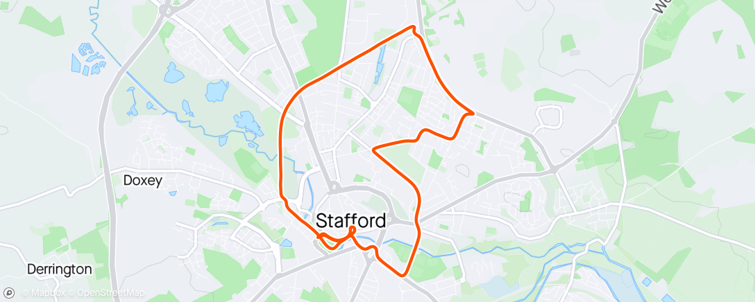 Map of the activity, Stafford 10k