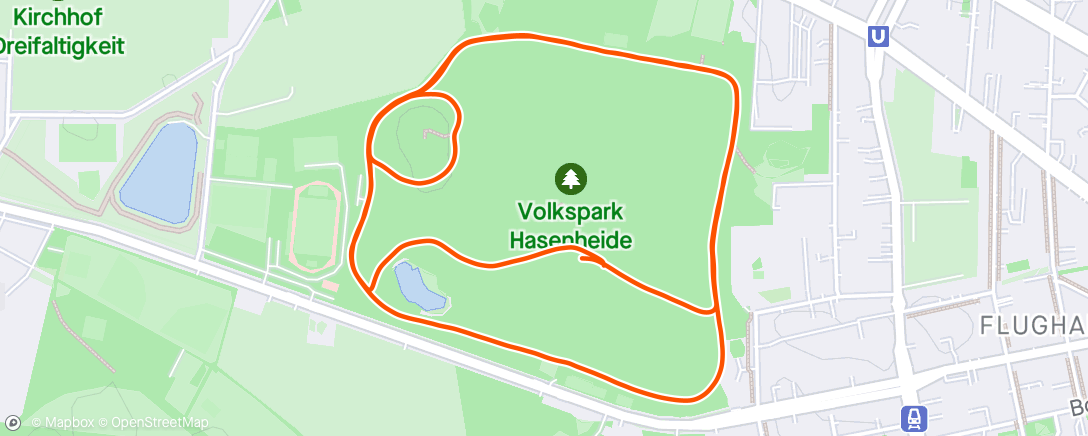 Map of the activity, Hasenheide parkrun