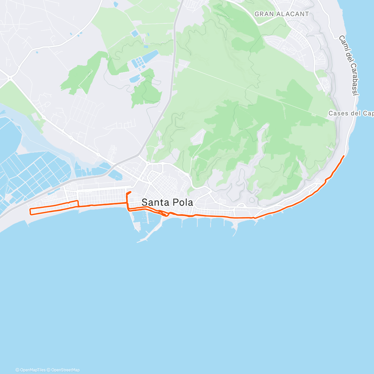 Mapa de la actividad, 14km po 3:21