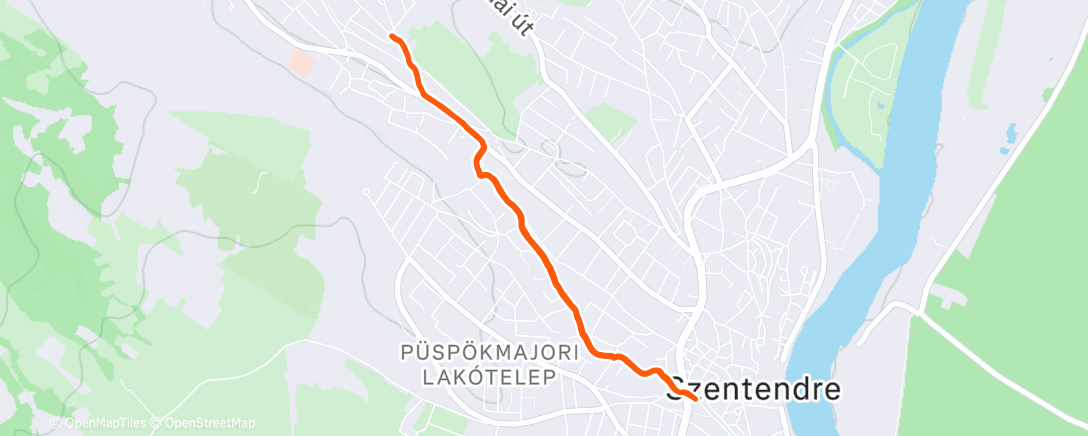 Map of the activity, Afternoon Run