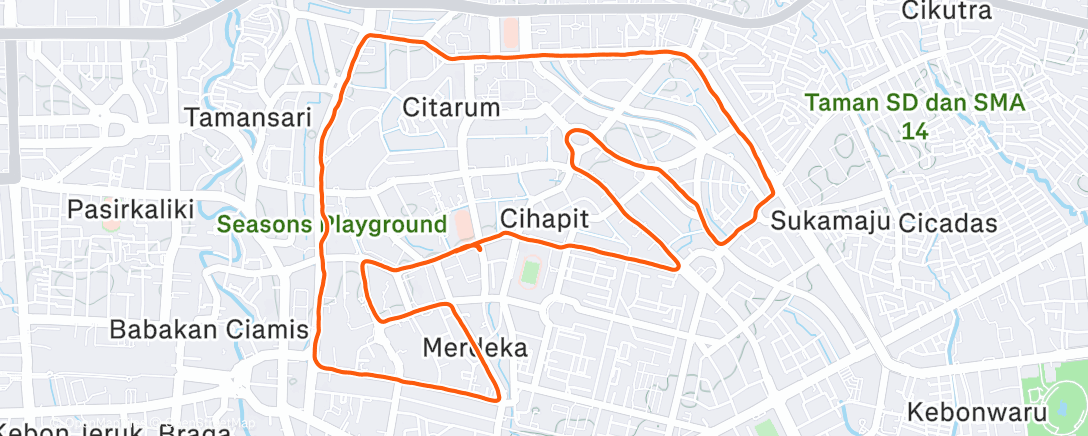 Map of the activity, Berlari Pagi