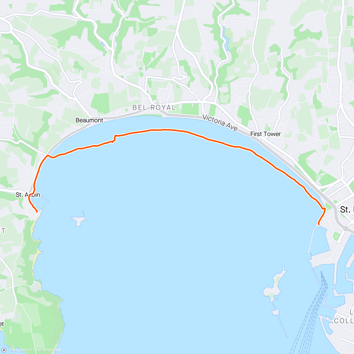 Map of the activity, To St Aubin w the Motley Crew