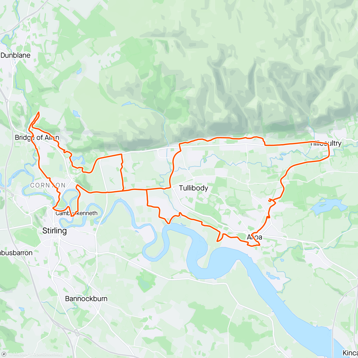 Map of the activity, Sunday morning cycle
