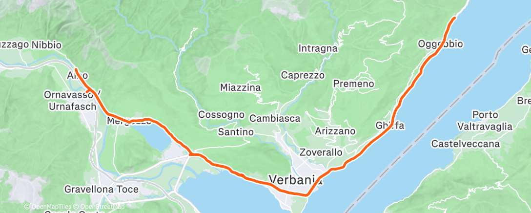 Map of the activity, Ciclismo