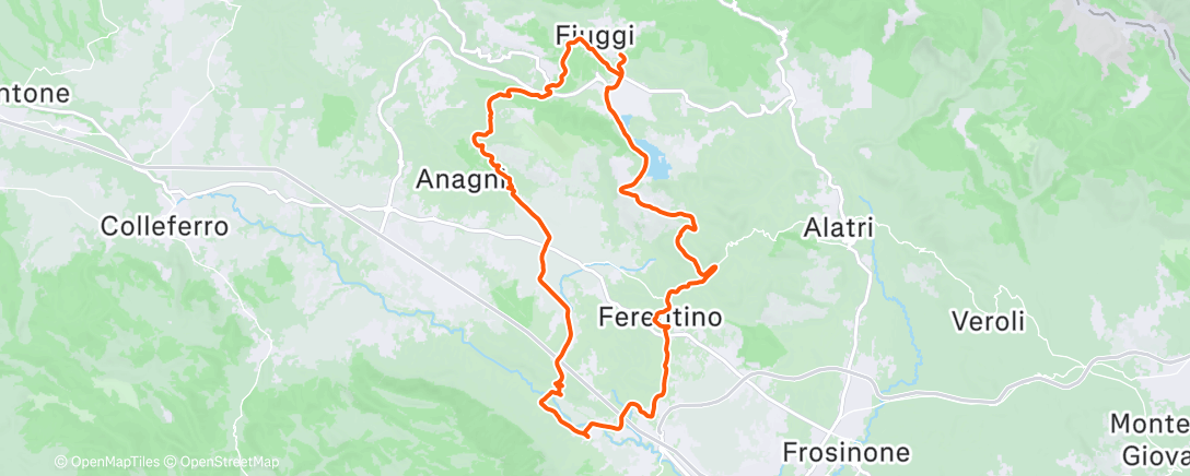 Map of the activity, Pedalata dell'ora di pranzo