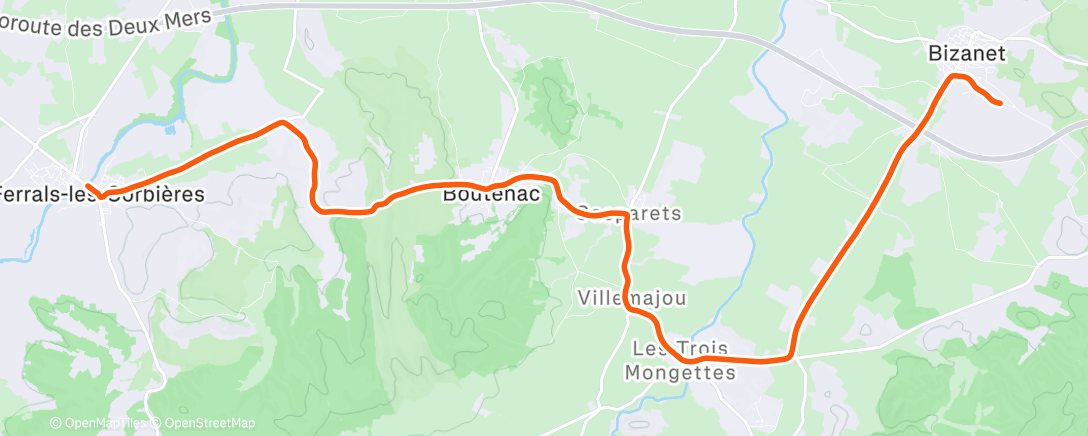 Map of the activity, Sortie vélo dans l'après-midi