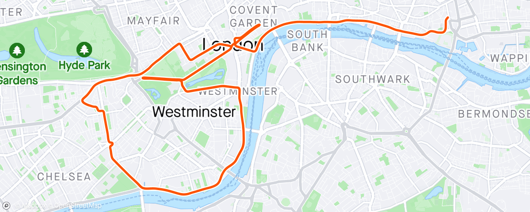 Map of the activity, Zwift - Group Ride: DBR Social Ride  (D) on Greater London Flat in London