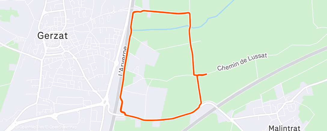 Map of the activity, Course à pied du midi