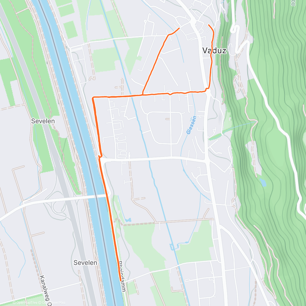 Map of the activity, Afternoon Walk