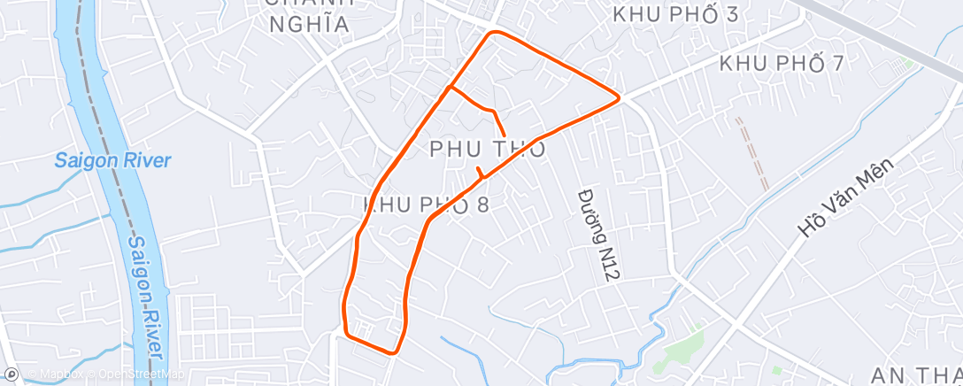 Map of the activity, Morning Run