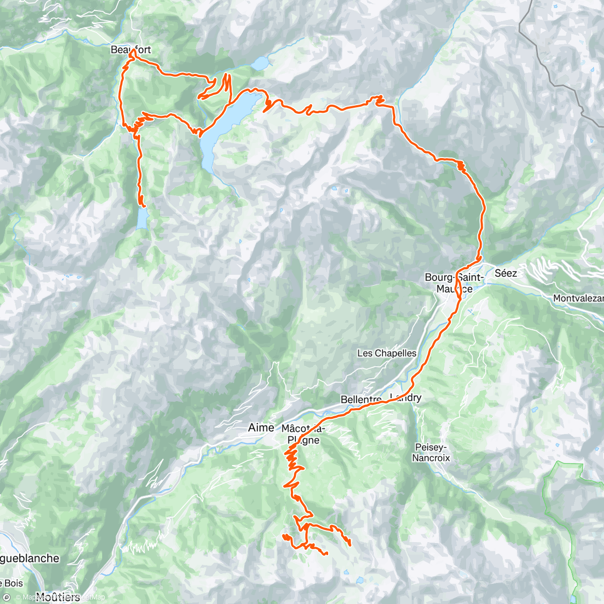 Map of the activity, La Plagne #13