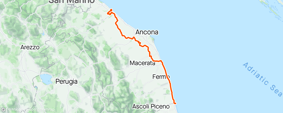Map of the activity, Giro - Stage 12