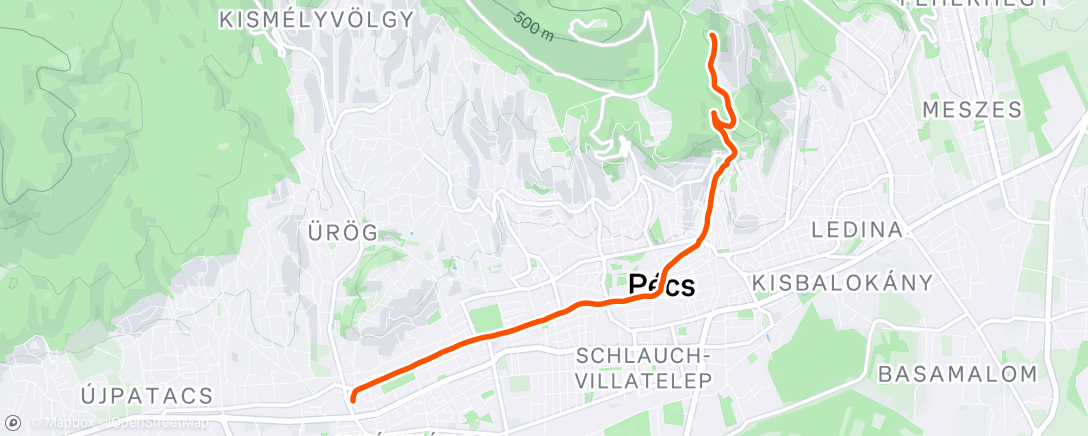 Map of the activity, Morning Run