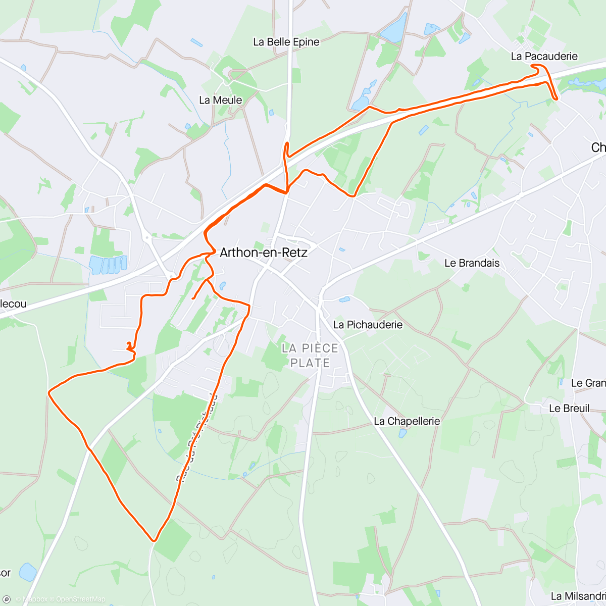 Map of the activity, Footing autour d'Arthon avec Virginie et Béa 👍