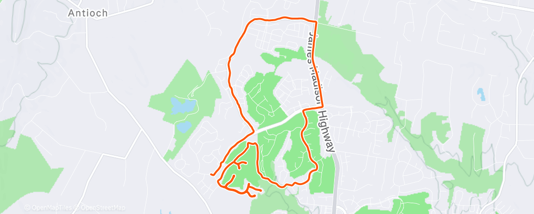Map of the activity, Afternoon Run