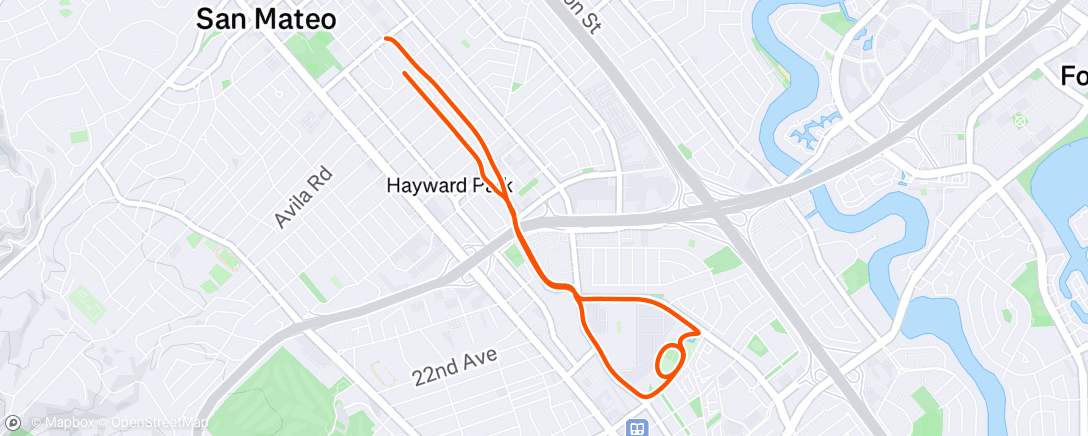 Map of the activity, Evening Run