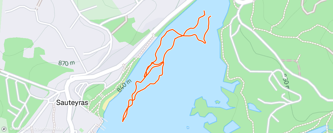 Map of the activity, Natation dans l'après-midi aydat