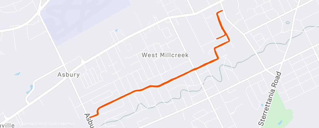 Map of the activity, Afternoon Run