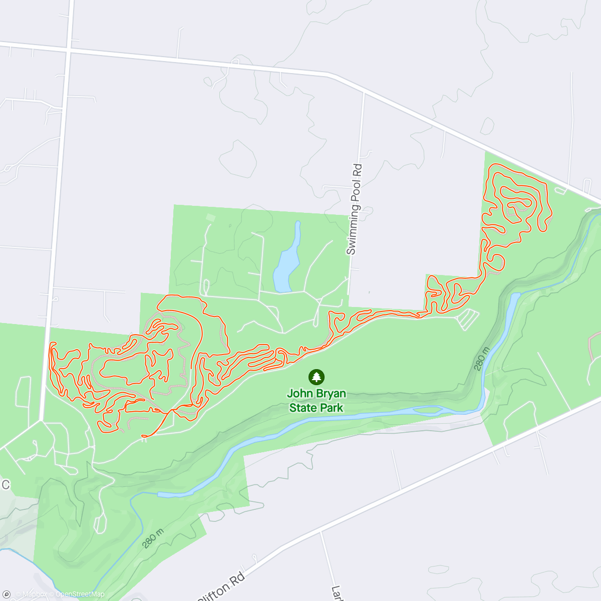Map of the activity, Sunday Shred with Rebecca
