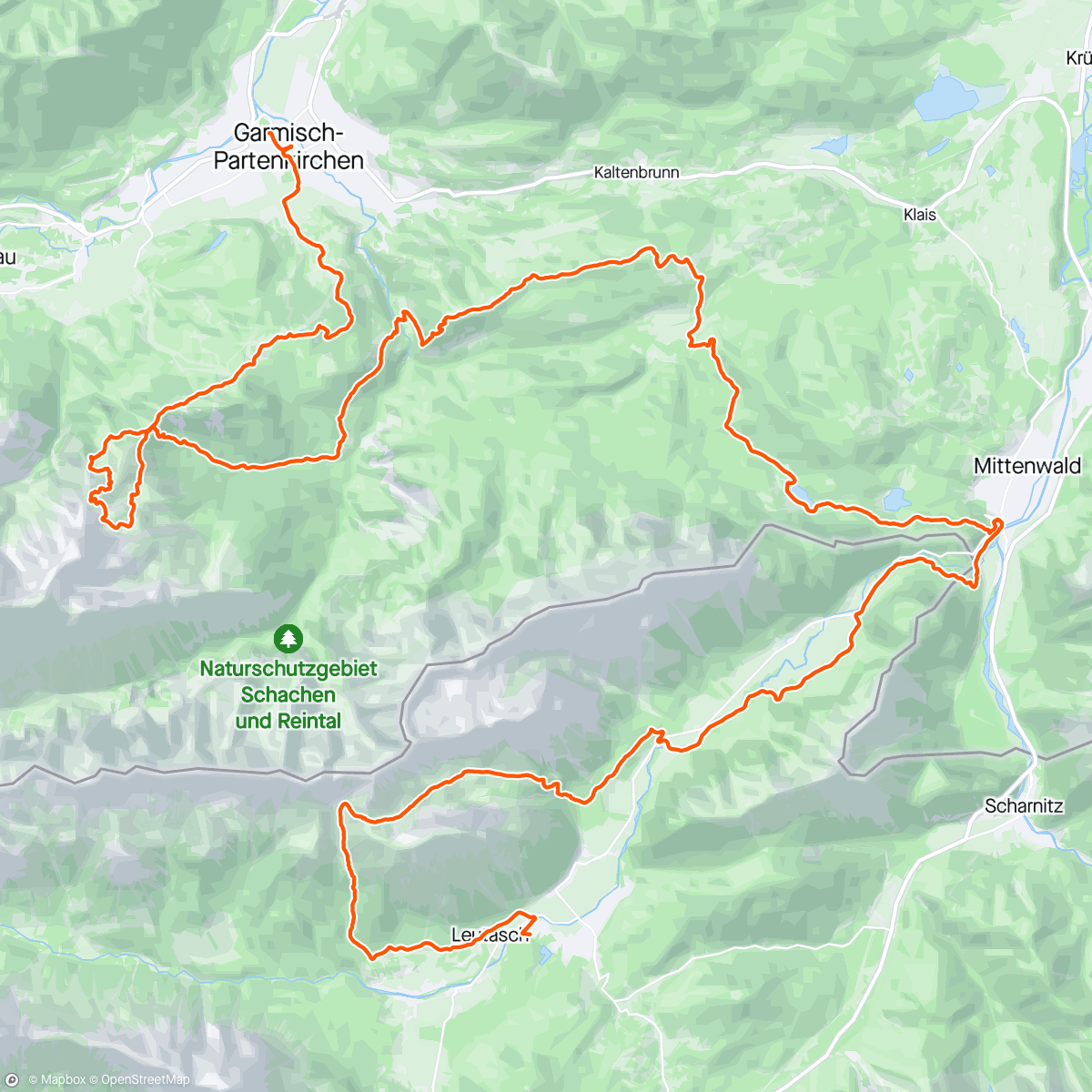 Mapa de la actividad (Zugspitz Leutasch trail)
