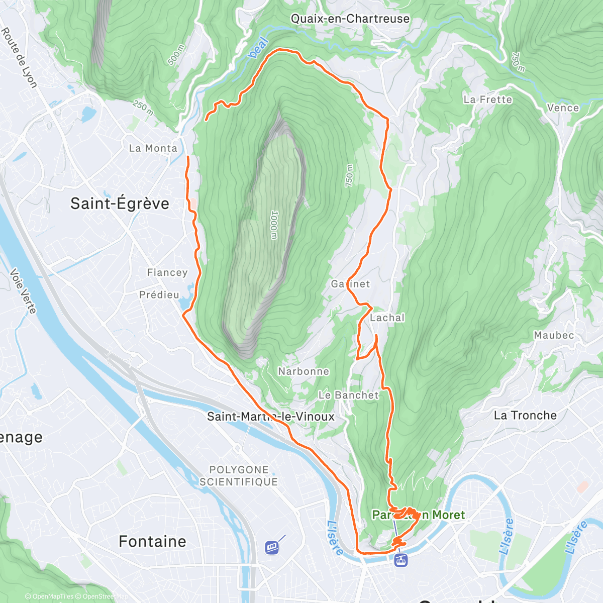 Map of the activity, Jalla par le km vertical/Neron