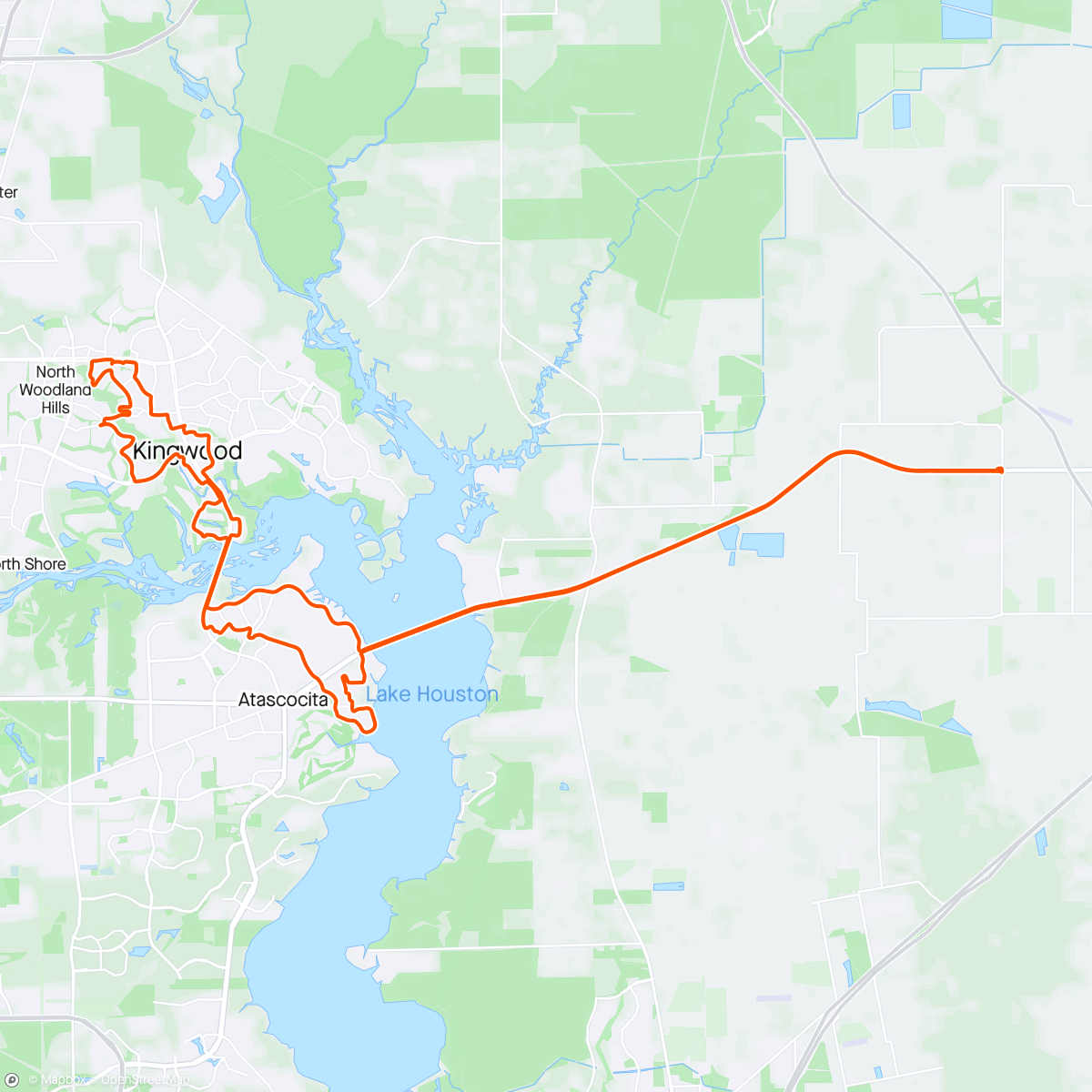 Map of the activity, A Rocky Reunion: The FM1960 to FM686 Cycling Experience