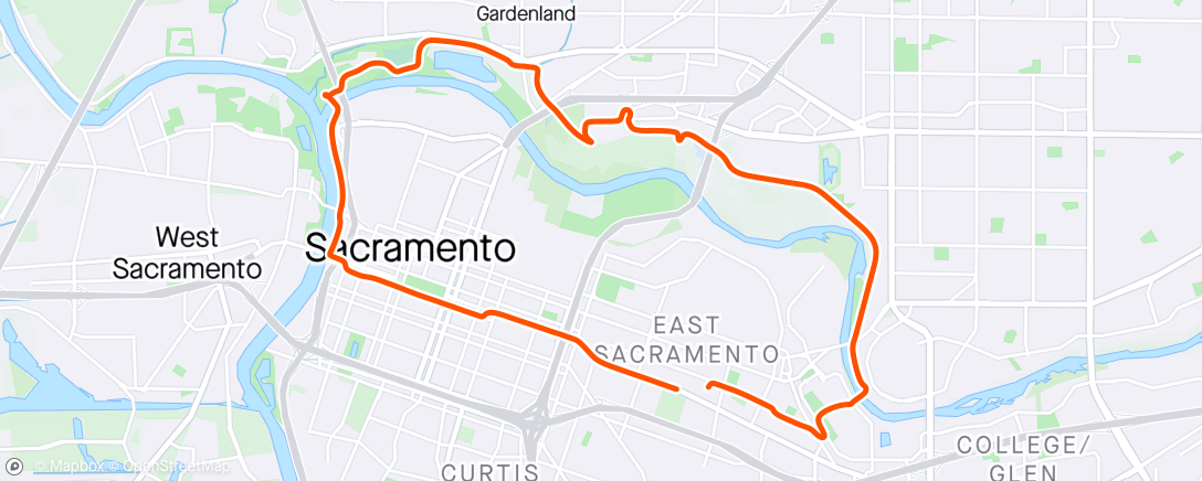 Map of the activity, 04/25/2024 - Sacramento Loop on the Singlespeed