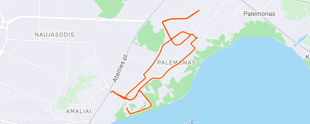 Map of the activity, Morning Run