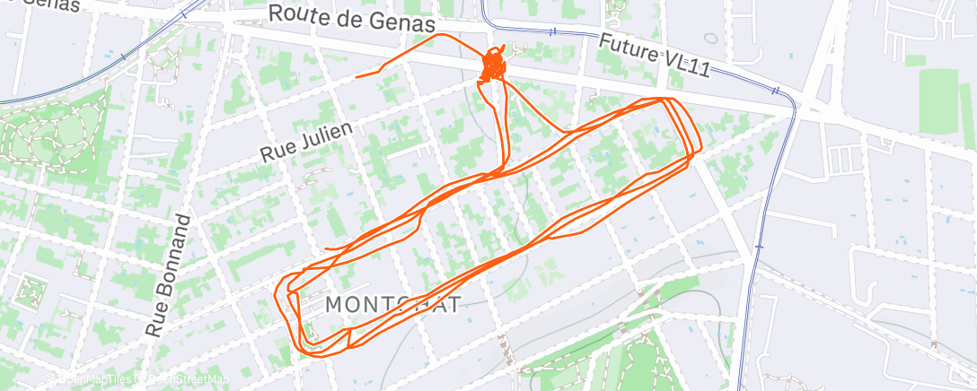 Map of the activity, Night Workout