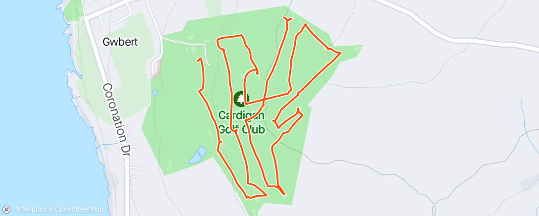 Map of the activity, Golf with Ewan (caddying)