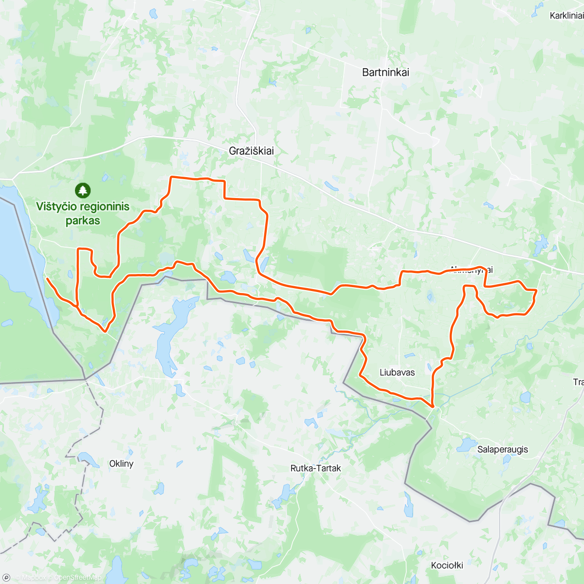 Mapa da atividade, Vištytis Gravel Race