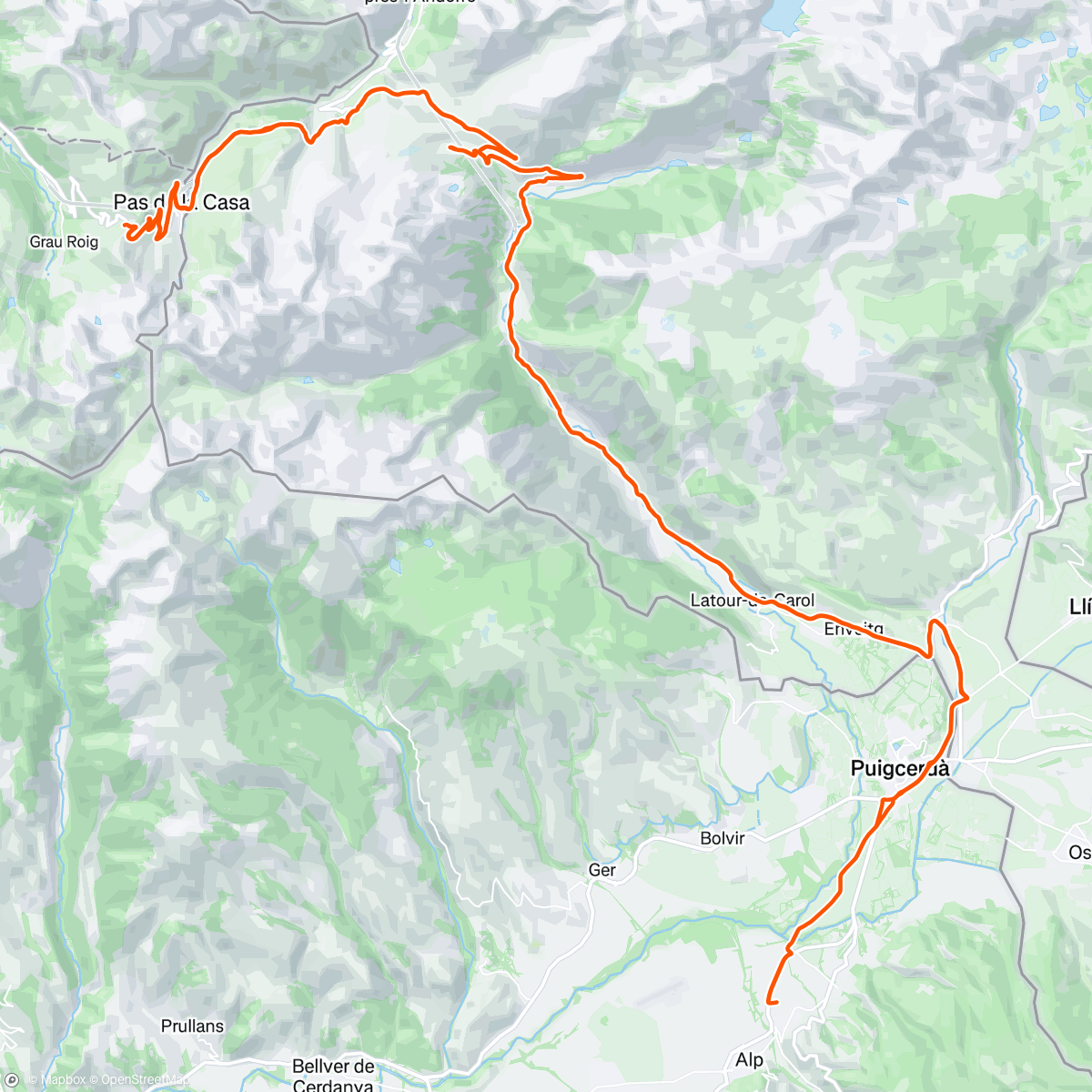 Map of the activity, Col de Puymorens  i Port d’ Envalira 🚴🏼‍♀️😊
