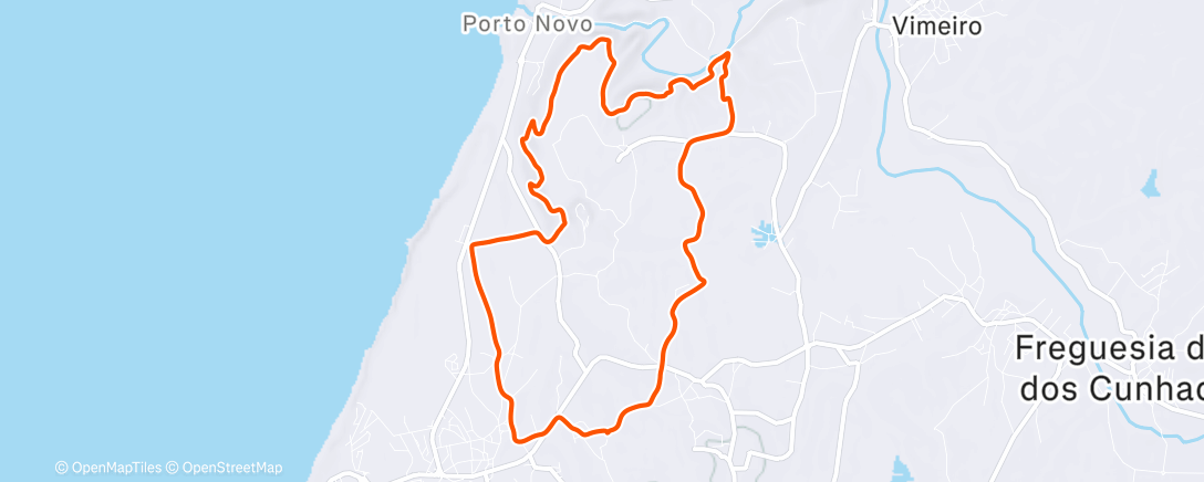 Map of the activity, Corrida em trilho vespertina