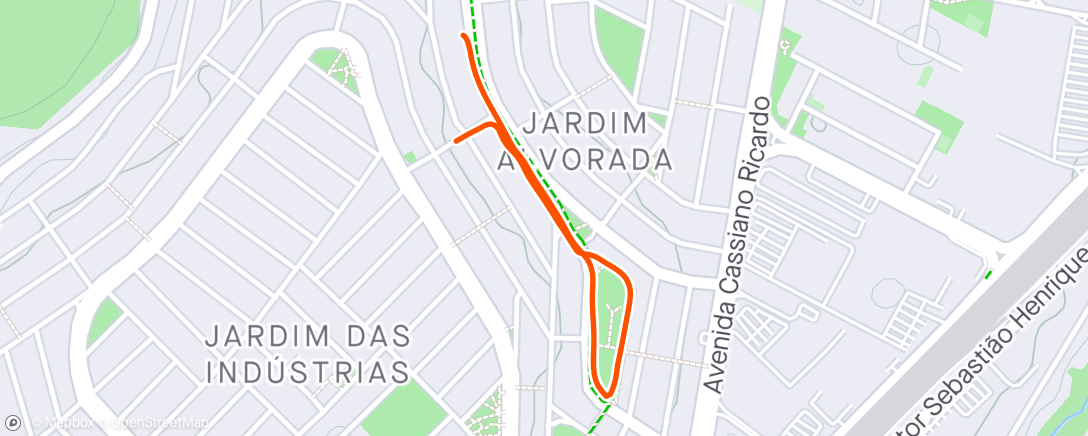 Map of the activity, Corrida matinal