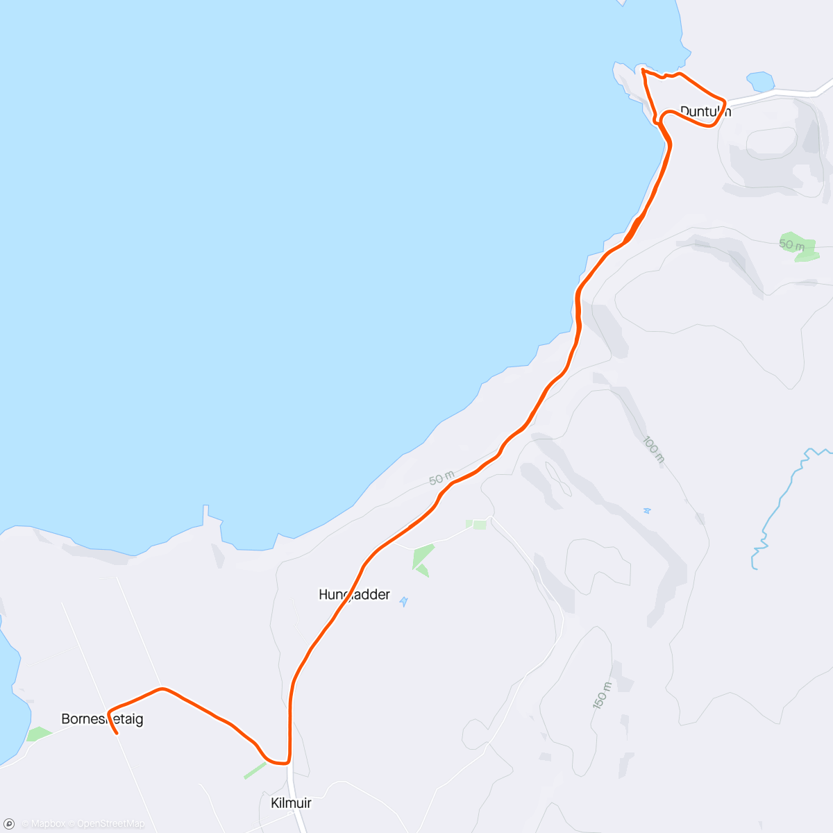 Map of the activity, Skye. Coast walk