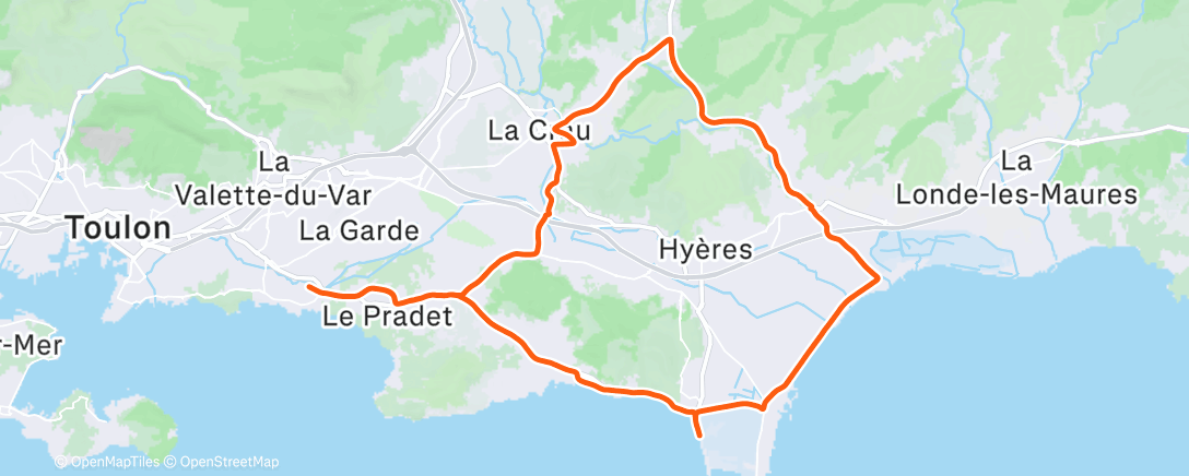 Map of the activity, Sortie vélo le matin