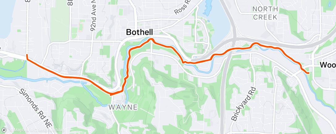Map of the activity, Afternoon Ride