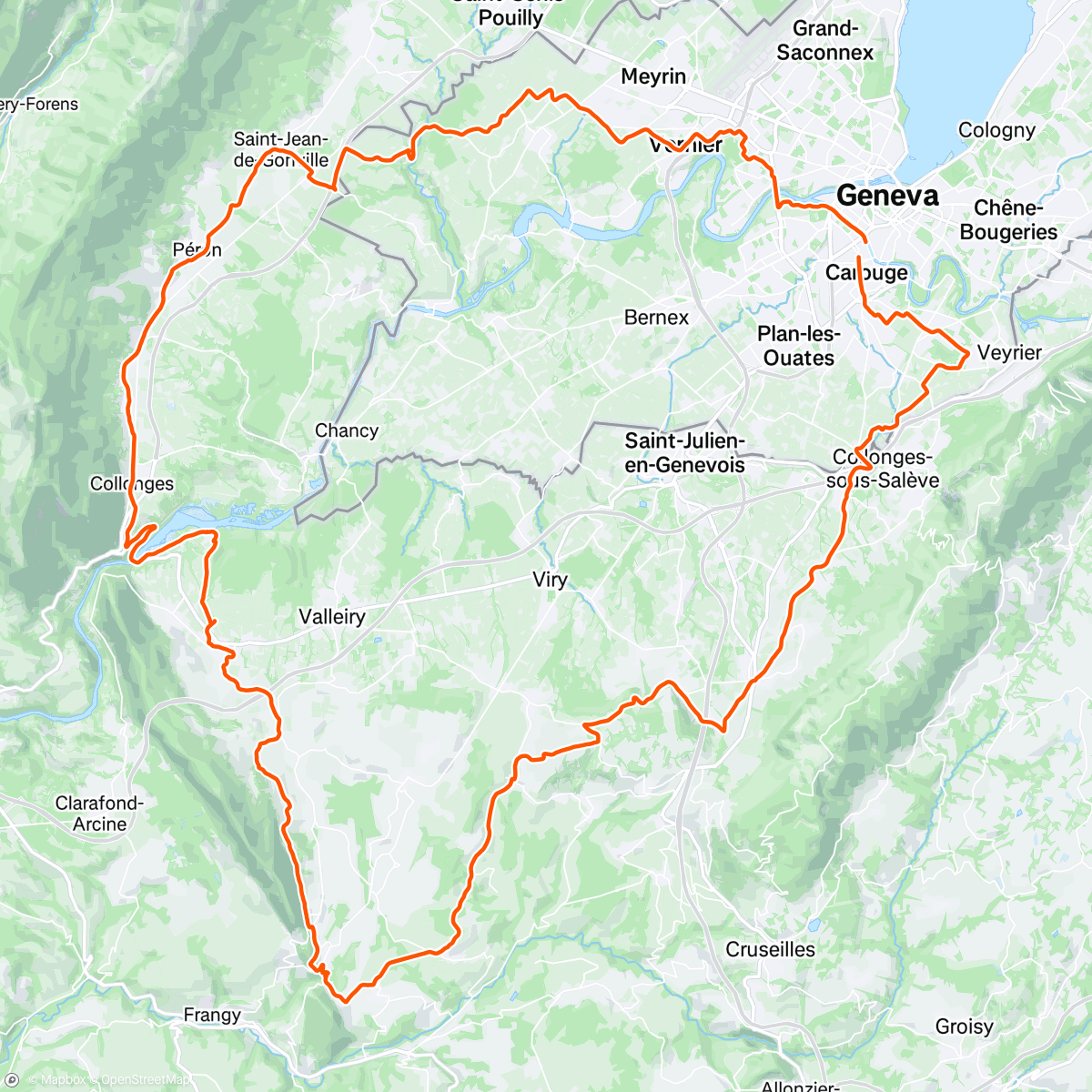 Map of the activity, Vers le Vuache