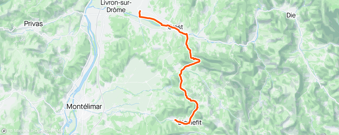 Map of the activity, Baronnies Provençales bikepacking J5 🏁