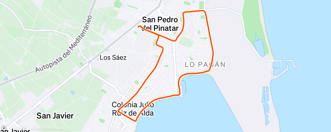 Map of the activity, Carrera de mañana