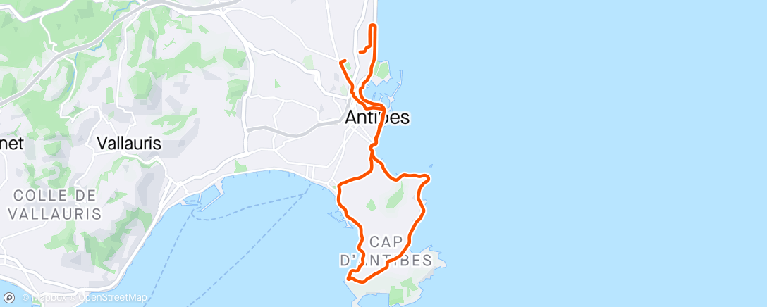 Map of the activity, Morning Run Cap d’Antibes