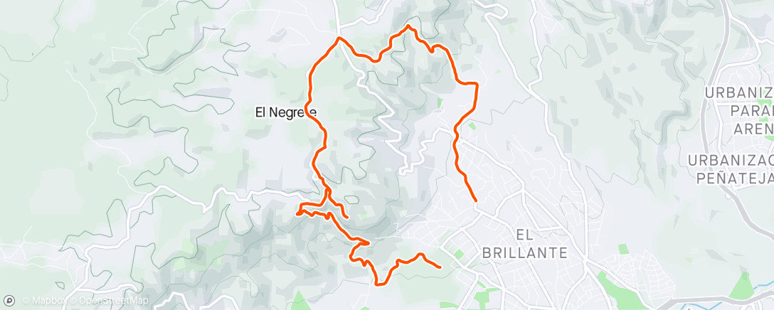 Map of the activity, Carrera de montaña matutina Córdoba, Andalucía
