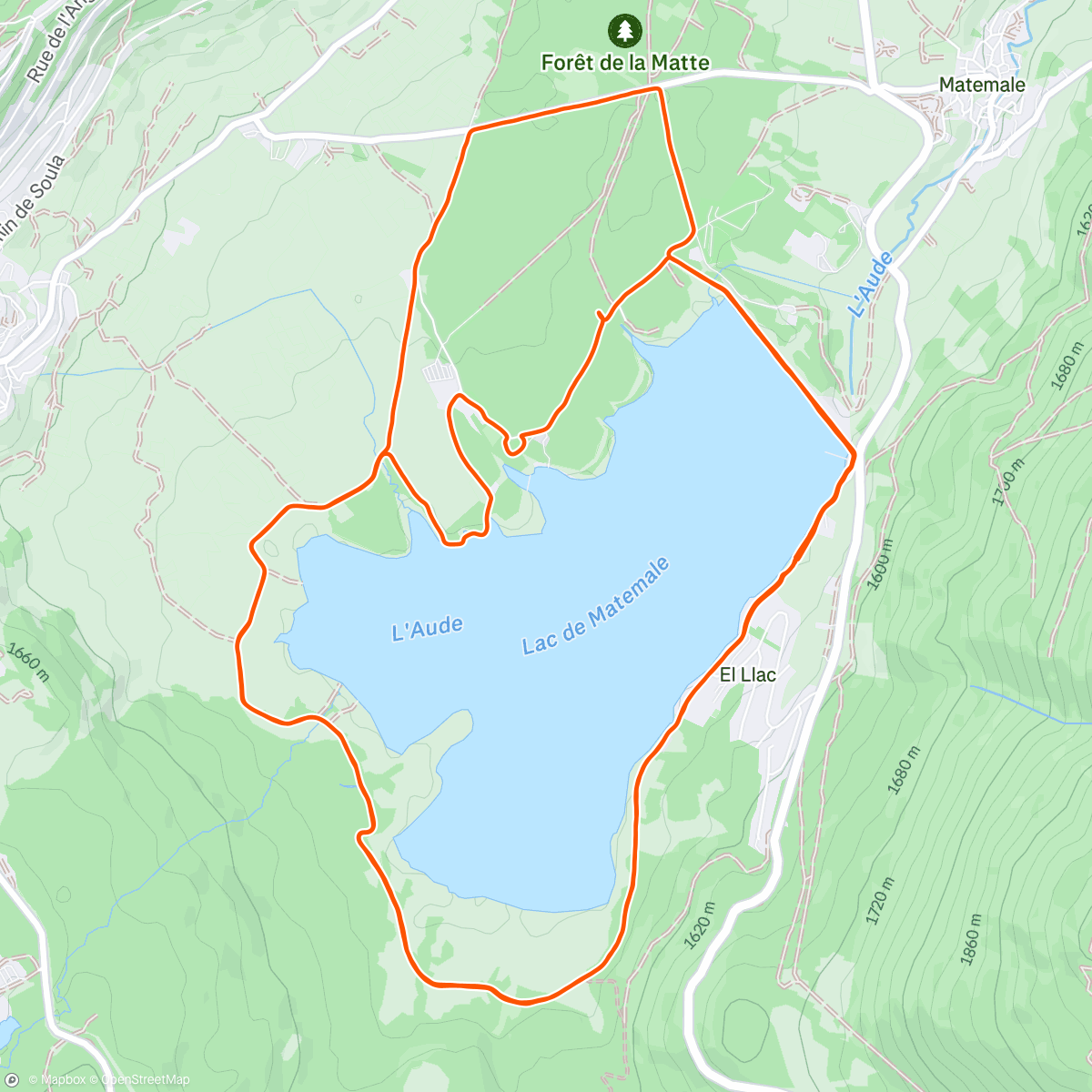 Map of the activity, Lake Matemale long run