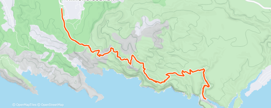 Карта физической активности (Course à pied dans l'après-midi)