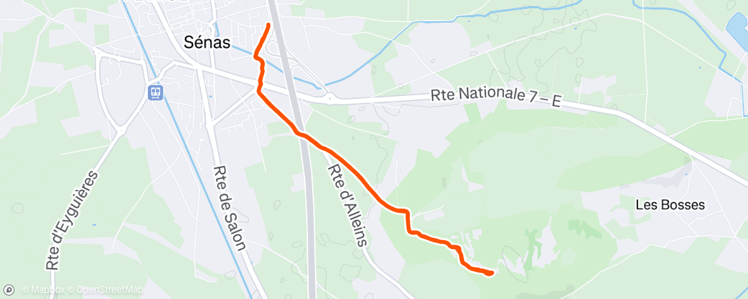 Map of the activity, Trail le matin