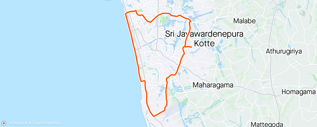 Map of the activity, Easy city ride with Sasari