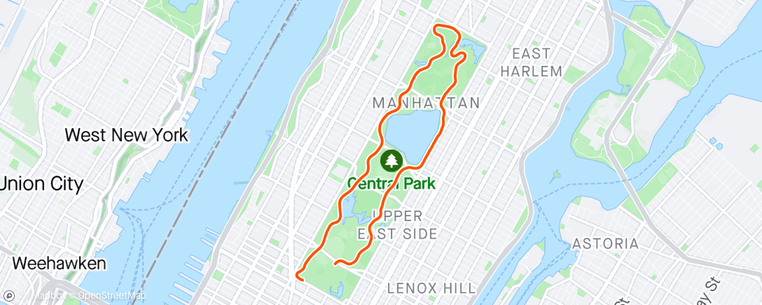 「Central Park Ride」活動的地圖
