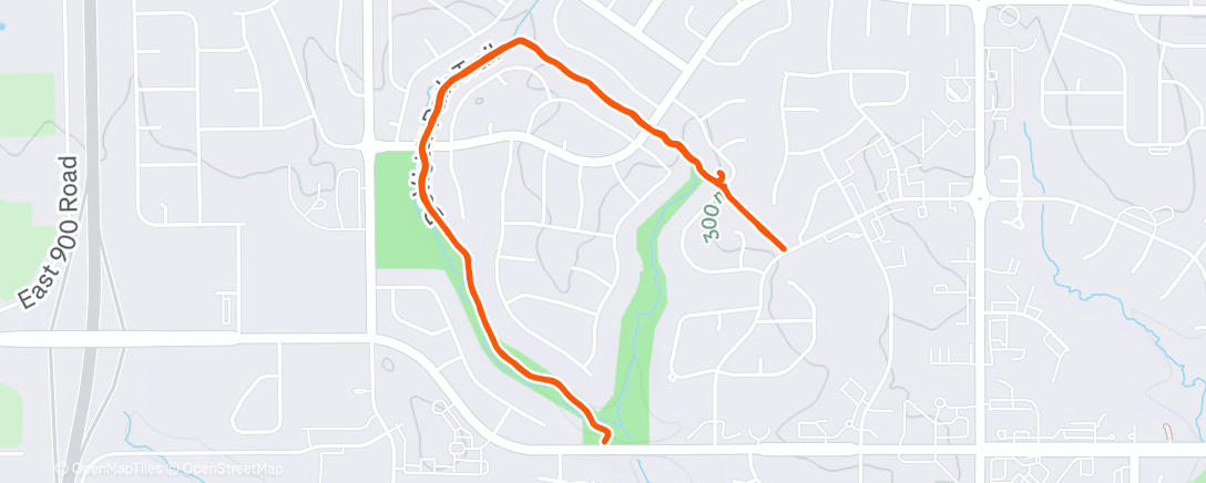 Map of the activity, Evening Run